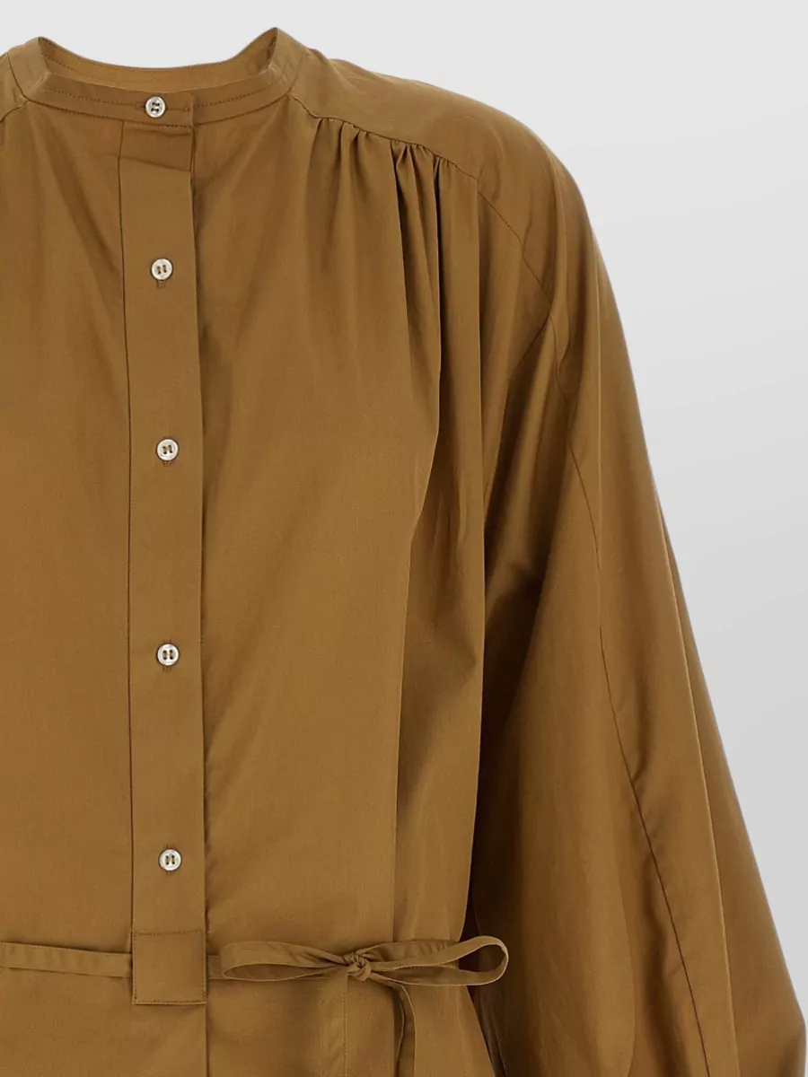 Loulou Studio Vitti Dress Belted Waist Long Balloon Sleeves