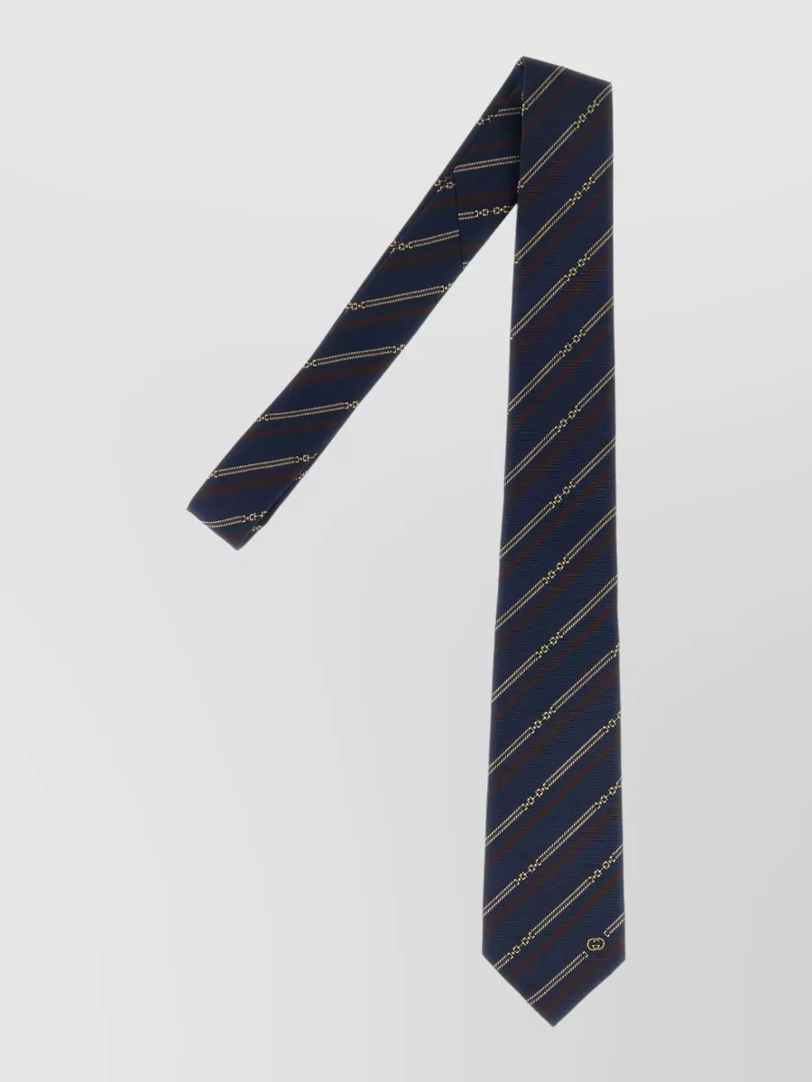 Gucci embroidered jacquard silk tie