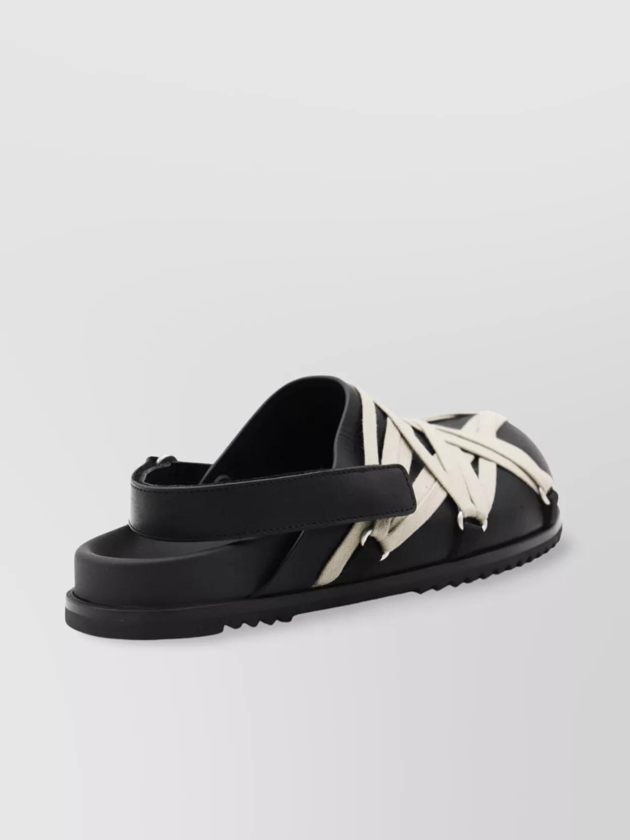 Rick Owens Crossed Straps Flat Sole Open Toe