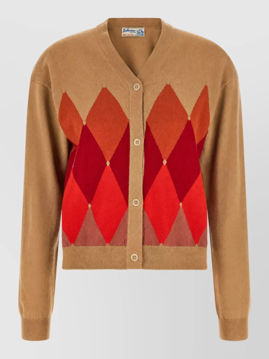 Ballantyne cashmere diamond cardigan