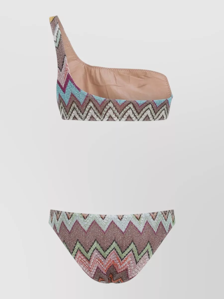 Missoni One-Shoulder Zigzag Bikini