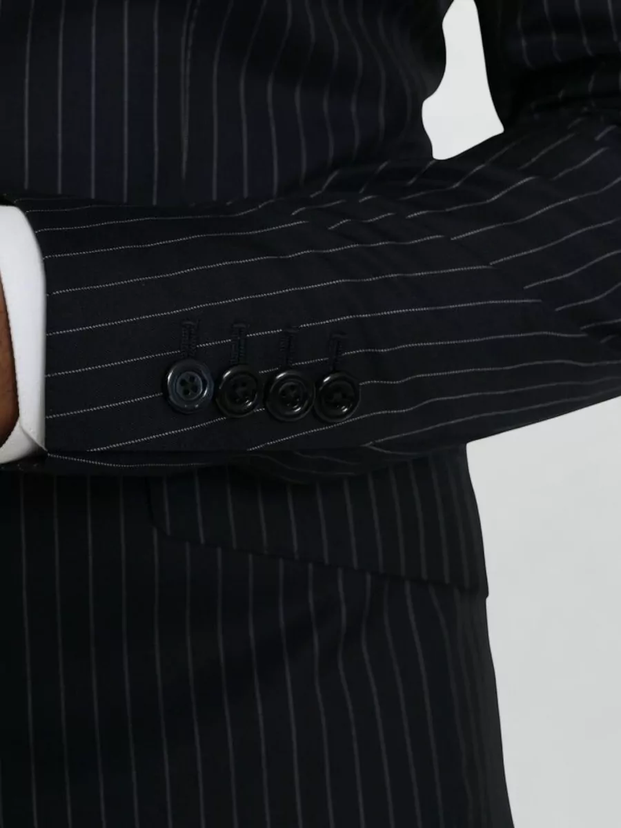 Dolce&Gabbana Wool Silk Pinstripe Double-Breasted Suit Jacket