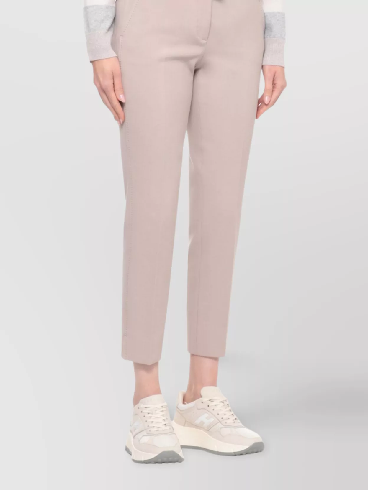 Peserico Striped Knit Cardigan With V-Neck And Long Sleeves