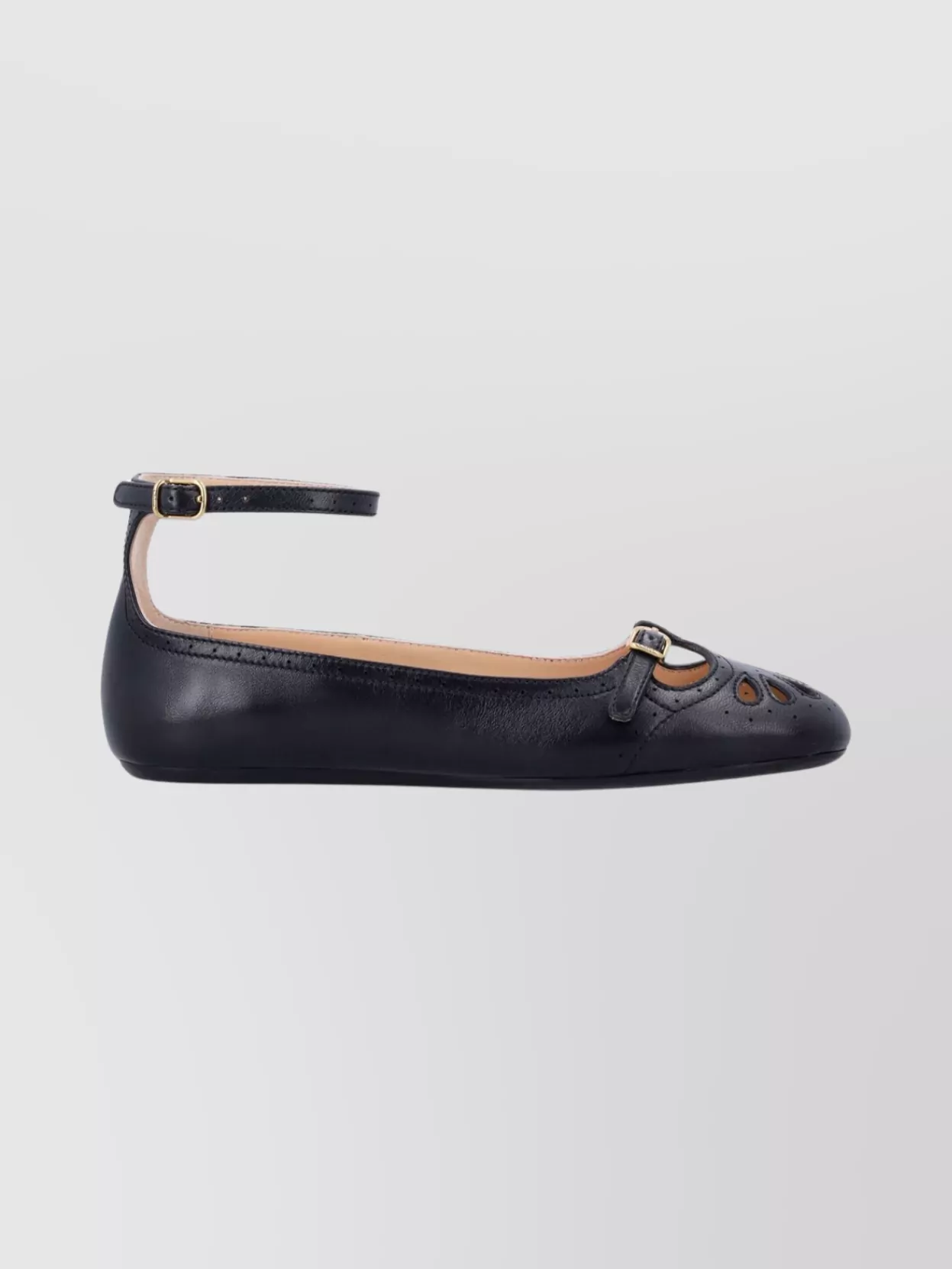 Chloé Lace-Up Ballerina Shoes Cut-Out Design