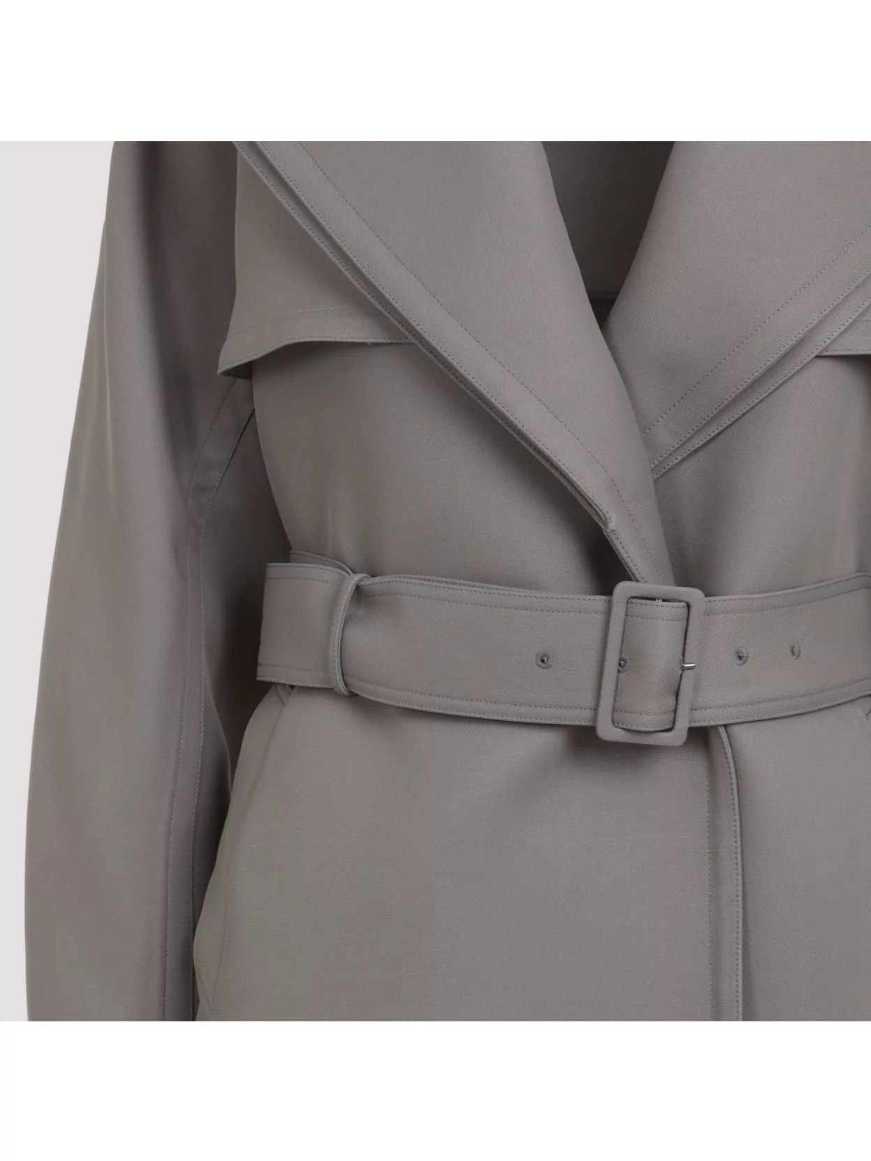 Alaïa Trench Coact Double Diagonal Women In Gray