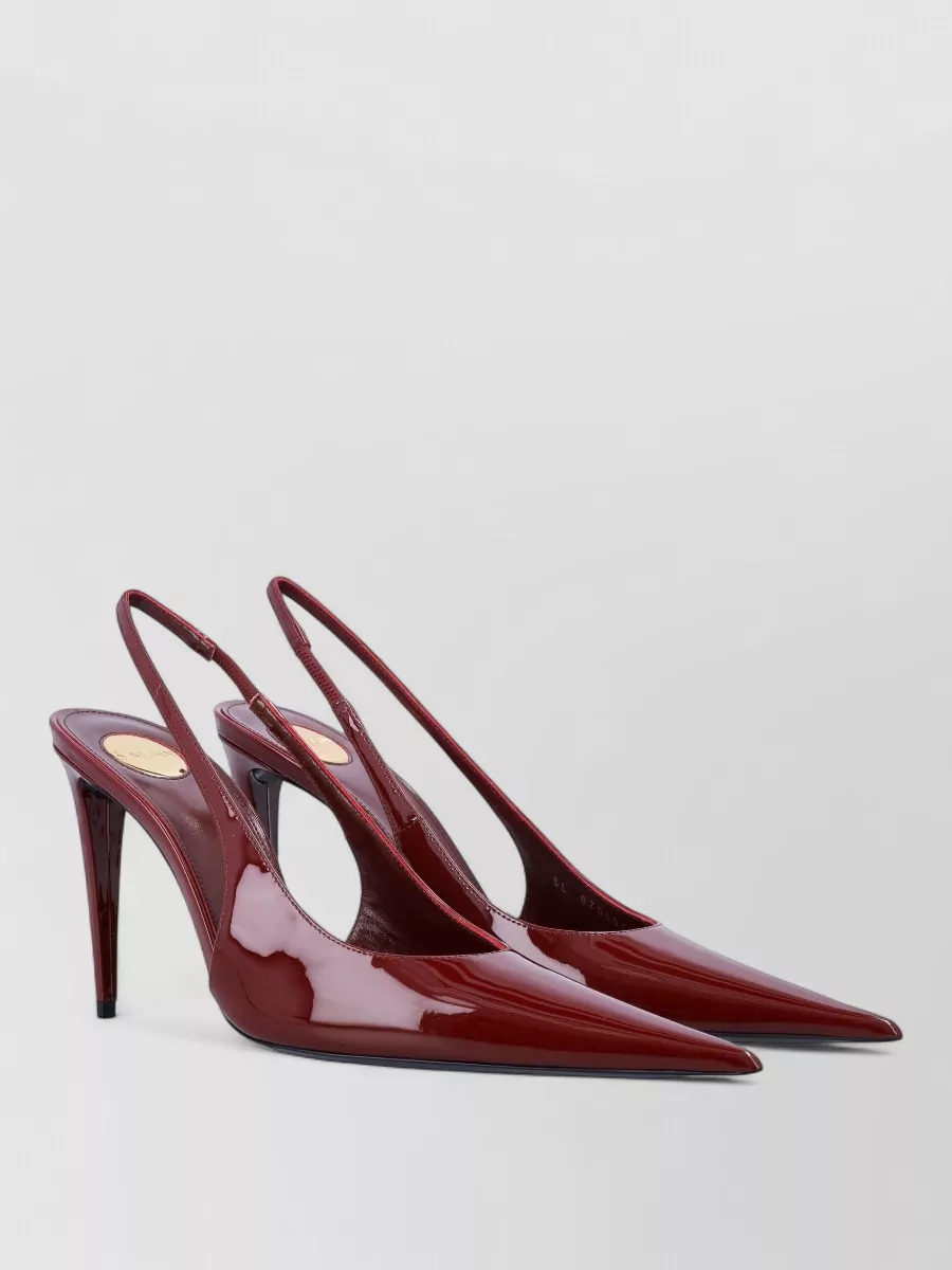 Saint Laurent Guermantes Slingback Pumps In Red Patent Leather In Red