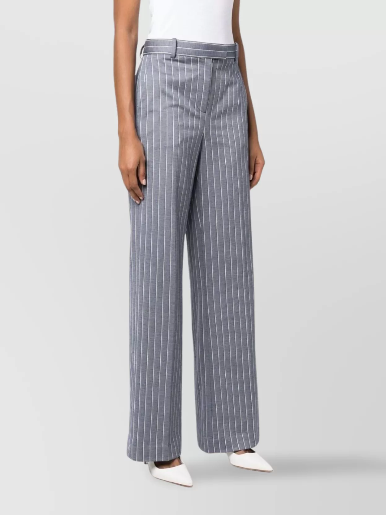 Circolo 1901 Flared Pinstripe Pattern Trousers