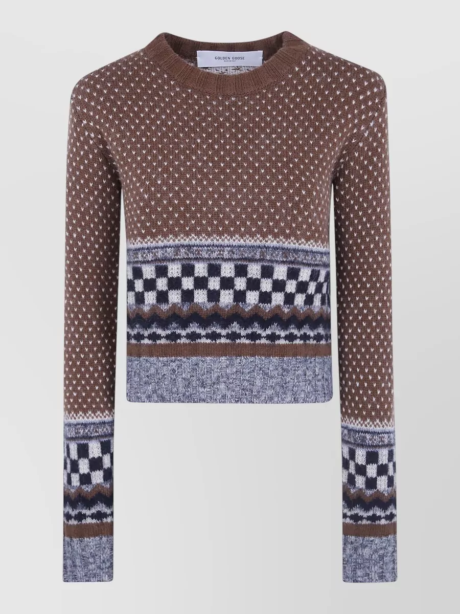 Golden Goose wool alpaca cropped jacquard sweater