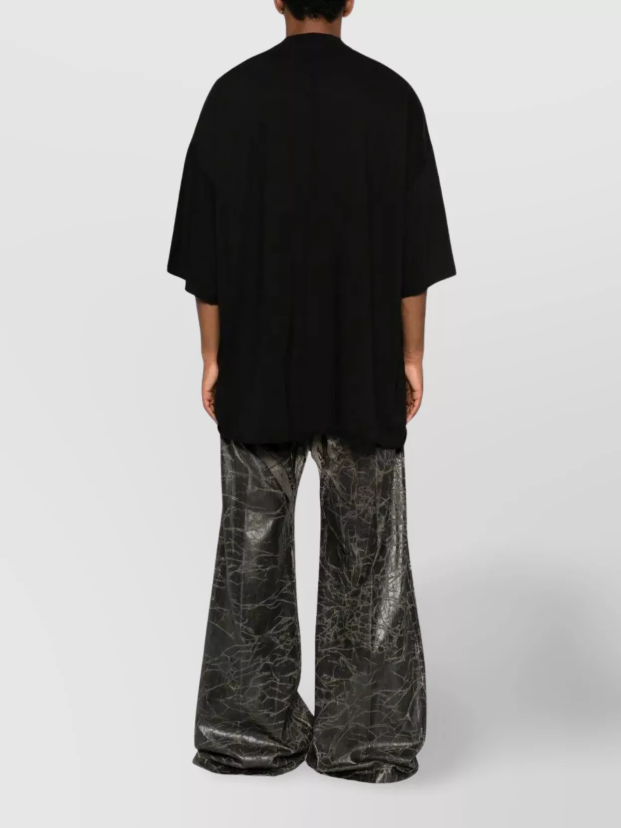 Rick Owens Drkshdw Graphic Print Round Neck Short Sleeve T-shirt In Black