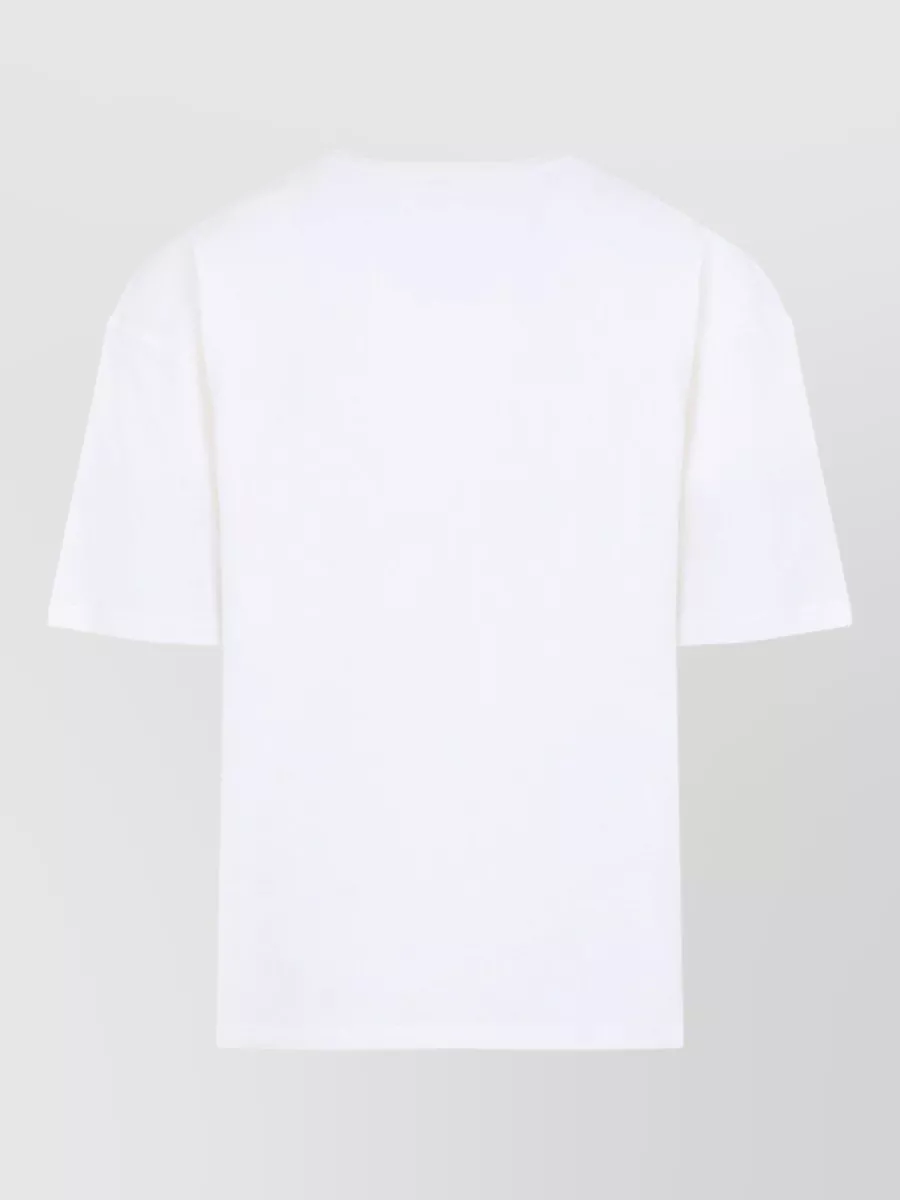 Celine Cotton Logo Print Loose Fit Double Layer T-Shirt