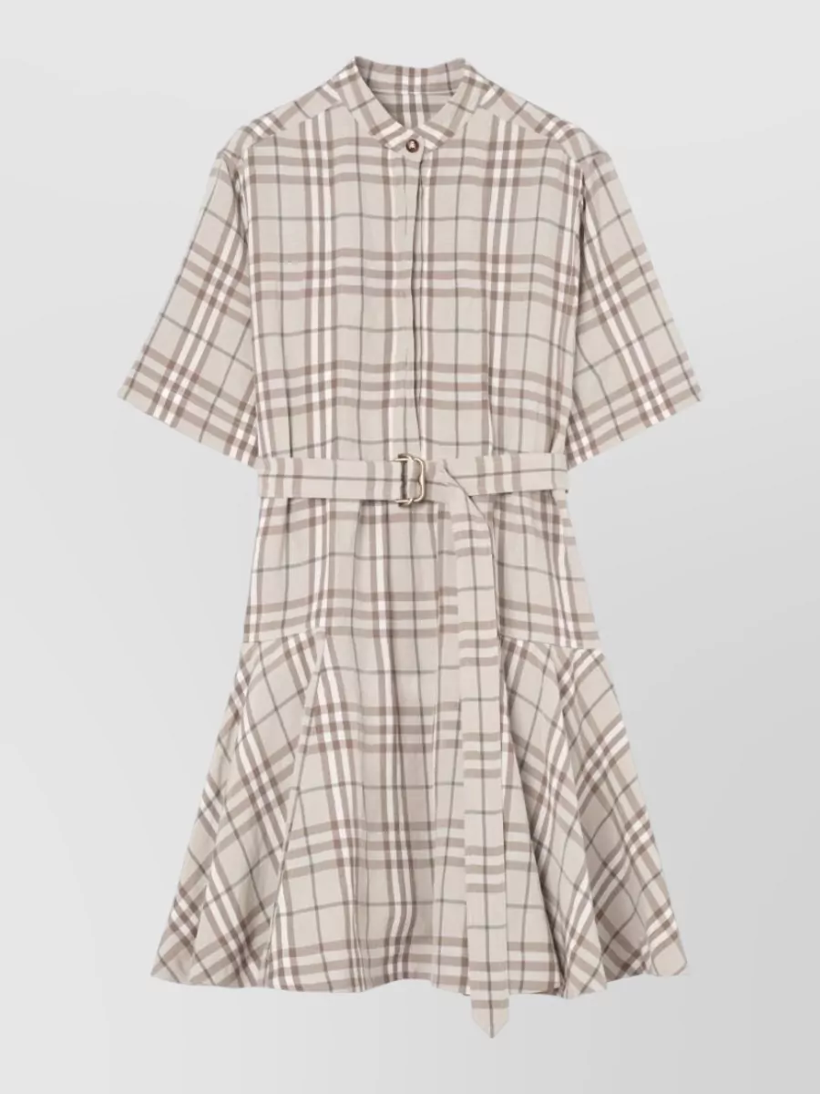 Burberry embroidered linen blend short dress