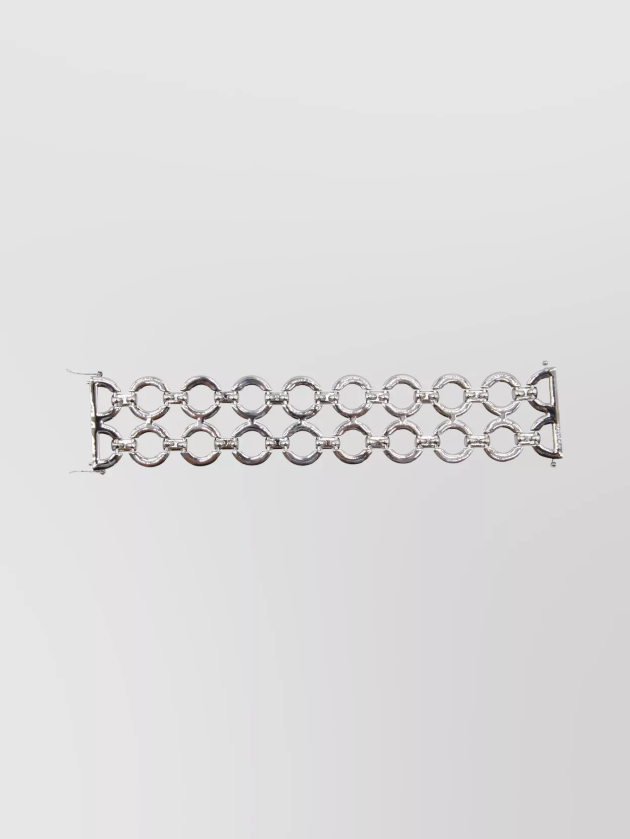 Self-portrait Circular Link Bracelets Featuring Rhinestone Embellishments In Gray