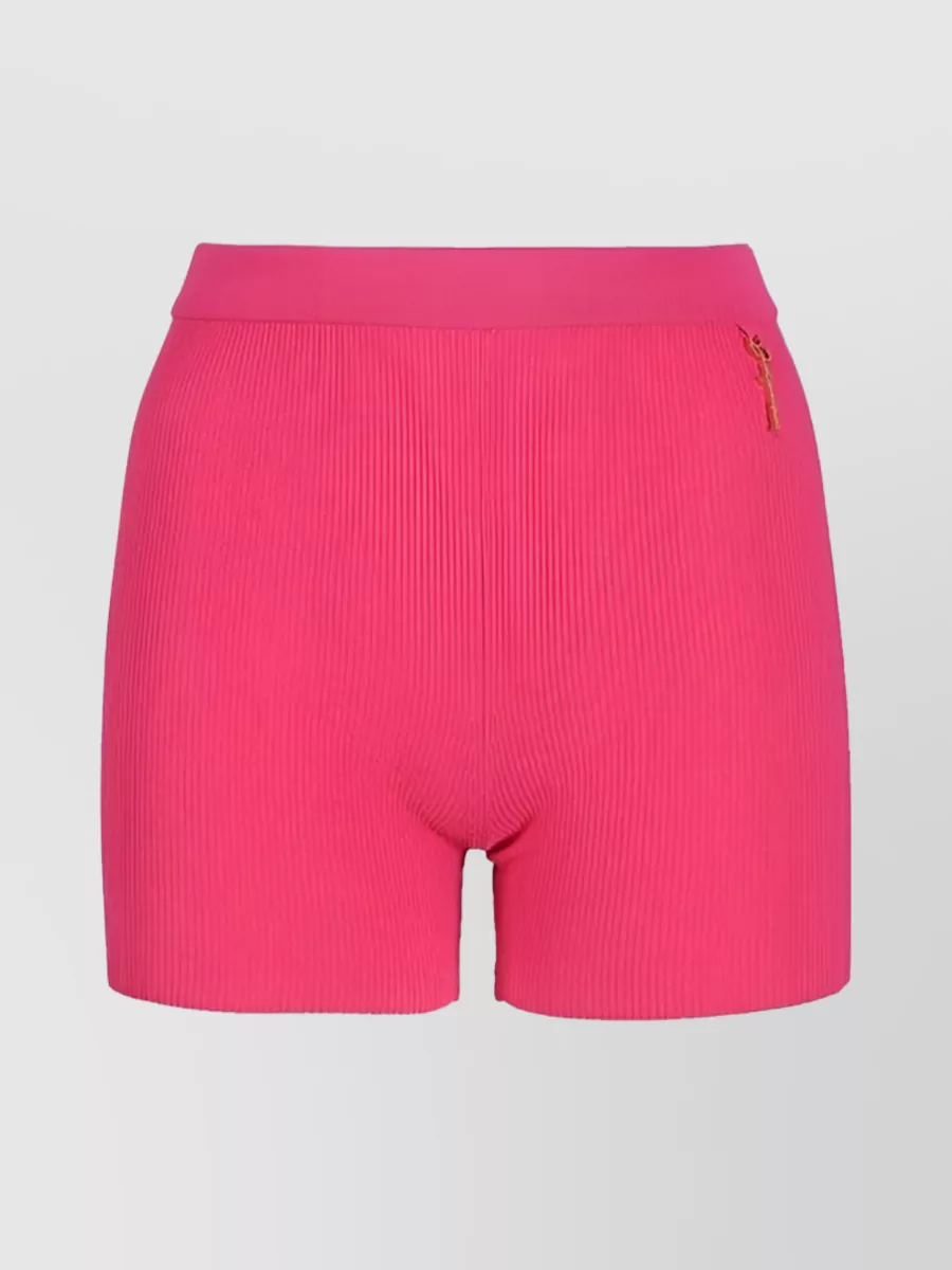 Shop Jacquemus The Le Knit Cycling Shorts In Pink