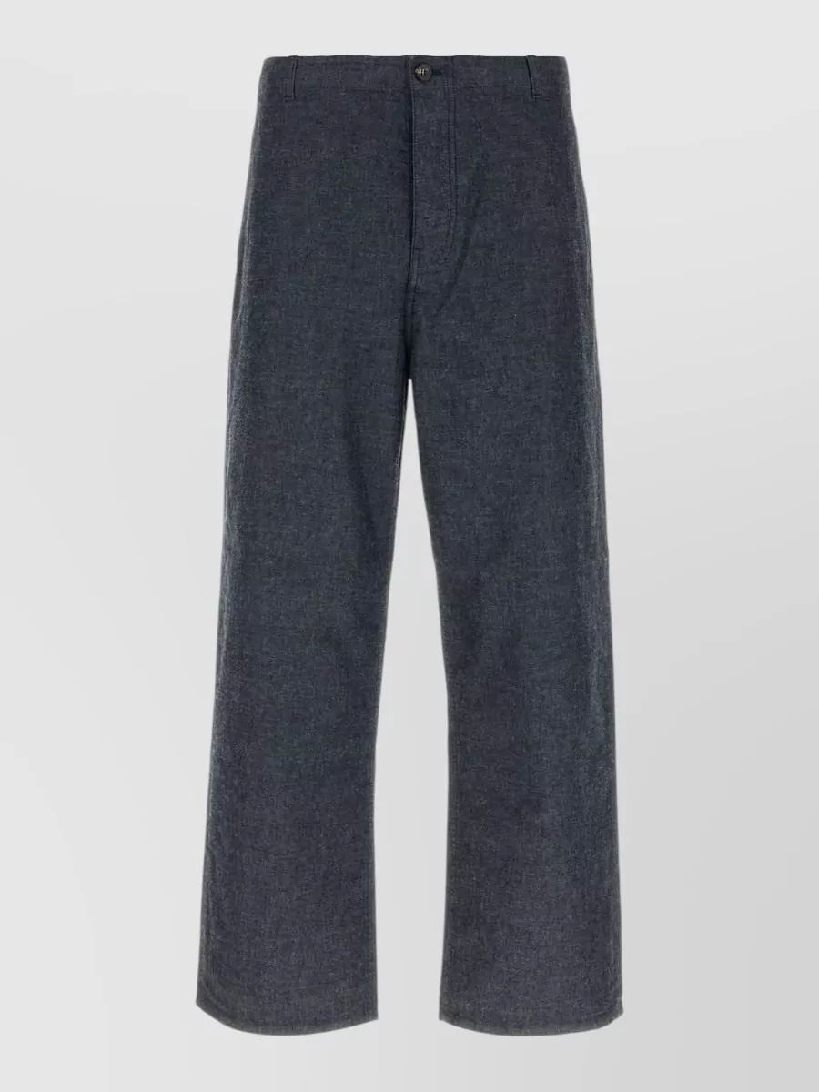 Prada chambray wide-leg trousers