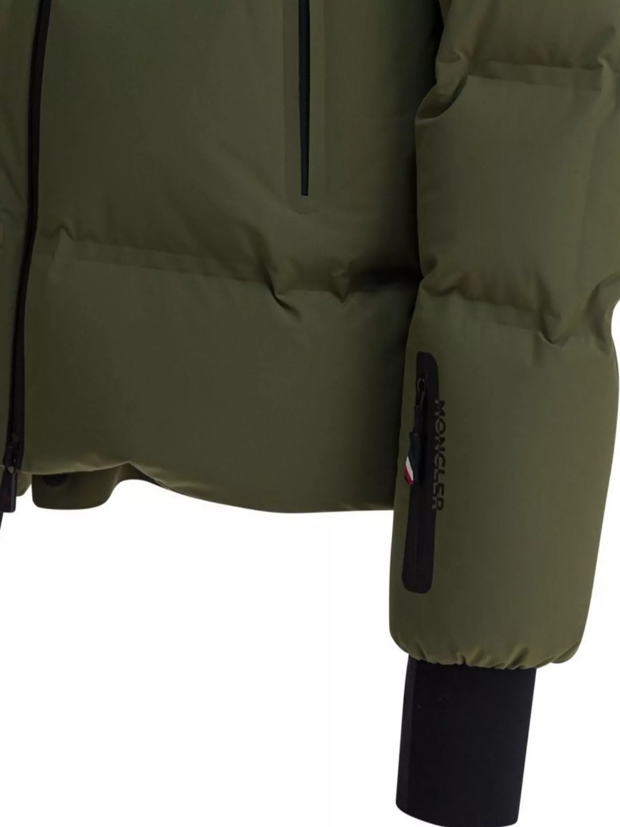 Moncler Ski Jacket With Hood And Pockets In Green