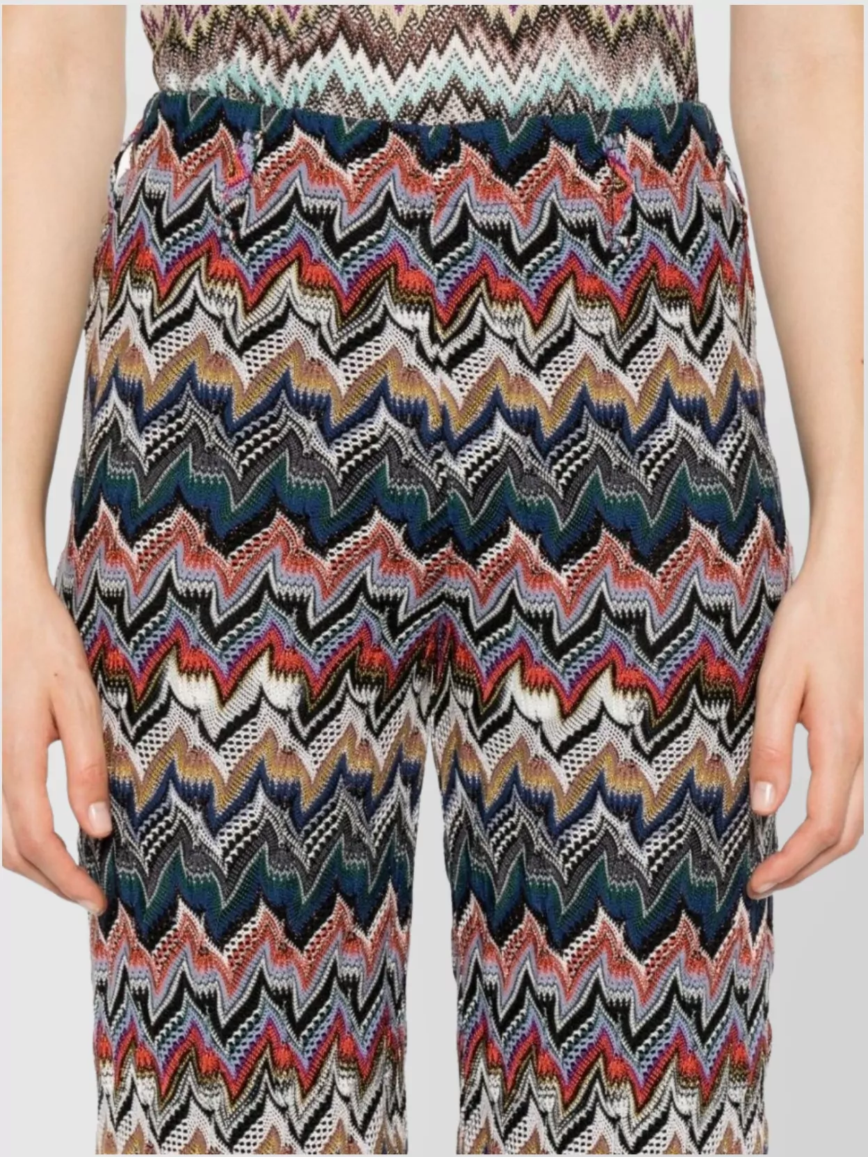 Missoni Wide Leg Trousers Zigzag Design