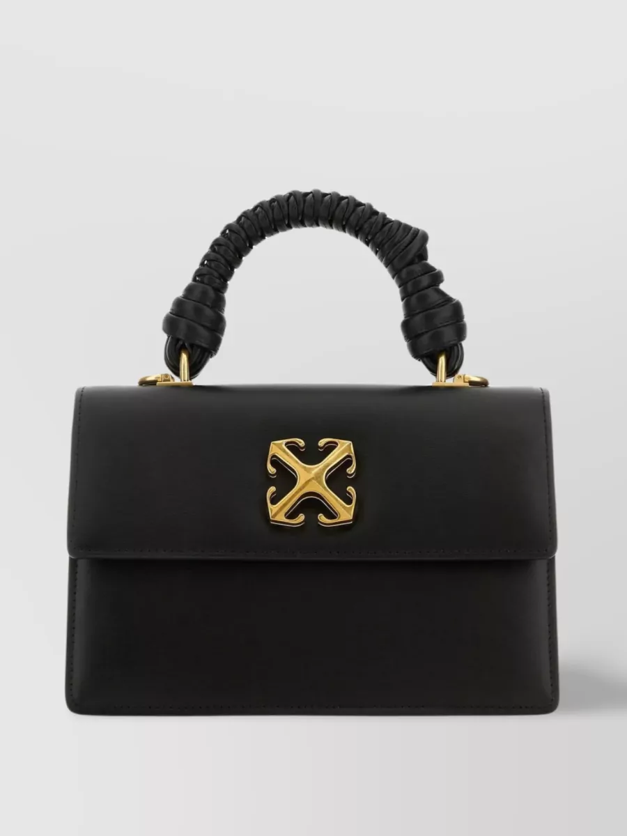 Shop Off-white Arrow Detail Leather Shoulder Bag In Black