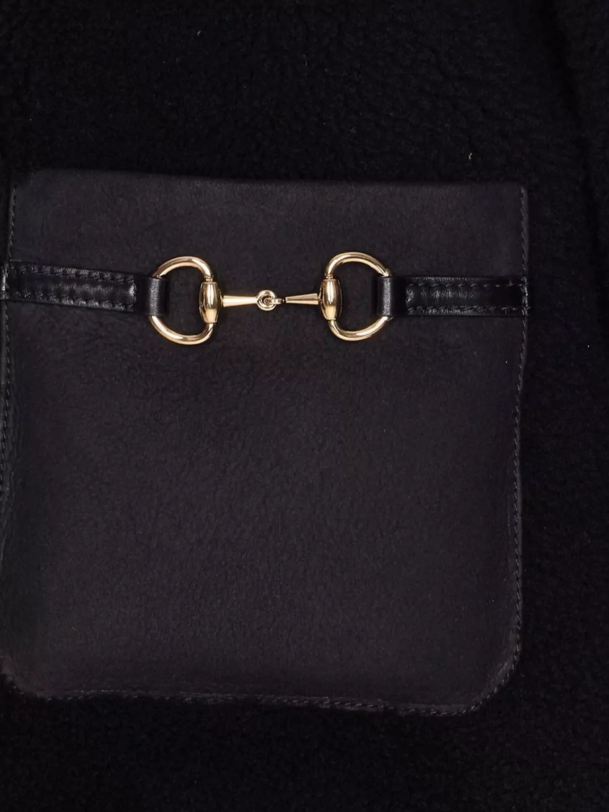 Gucci Shearling Jacket Leather Pockets