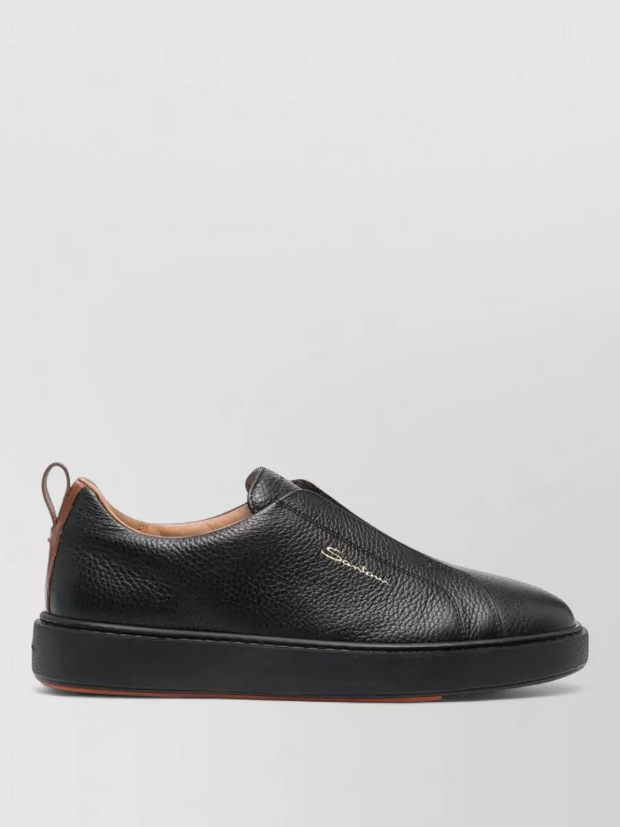 Santoni Leather Slip-On Sneakers