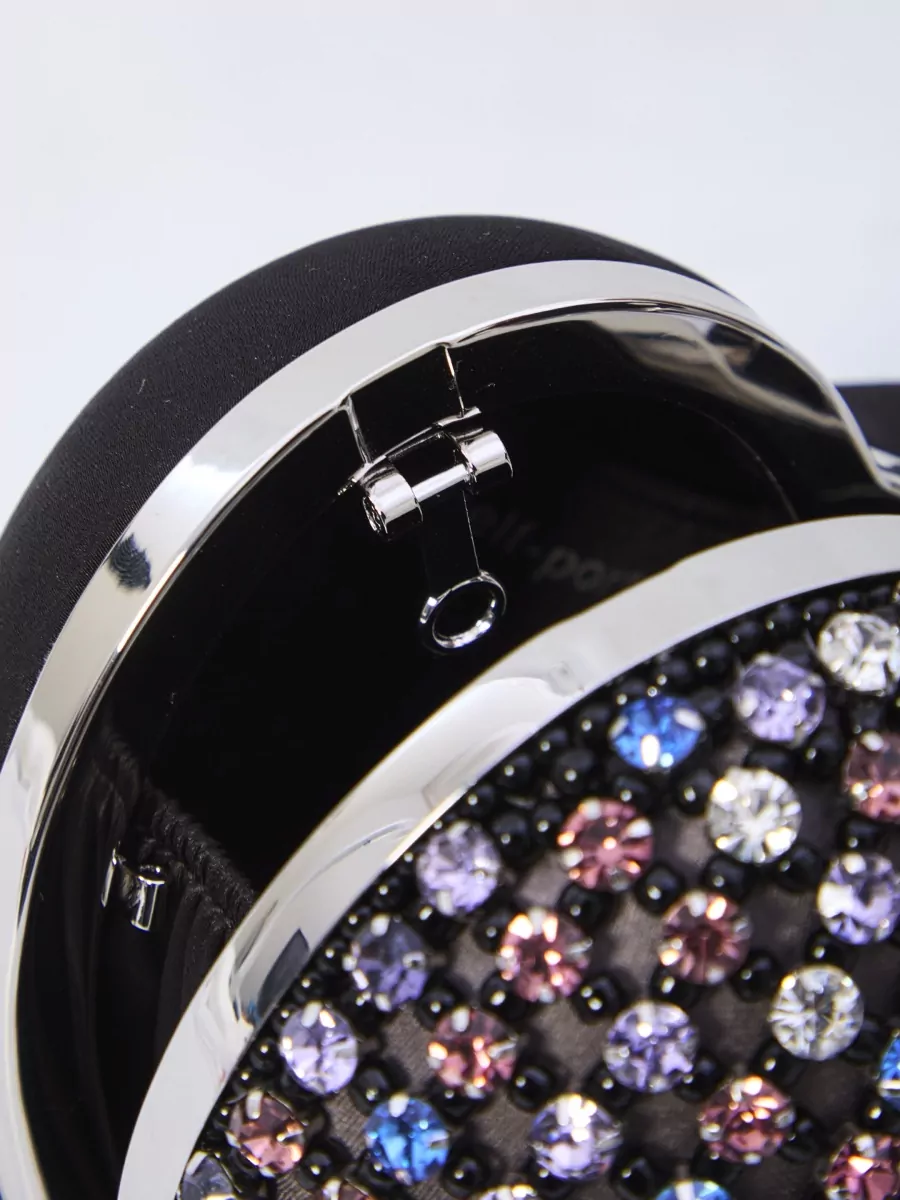Self-Portrait The Bow Crystal-Embellished Heart Clutch Bag