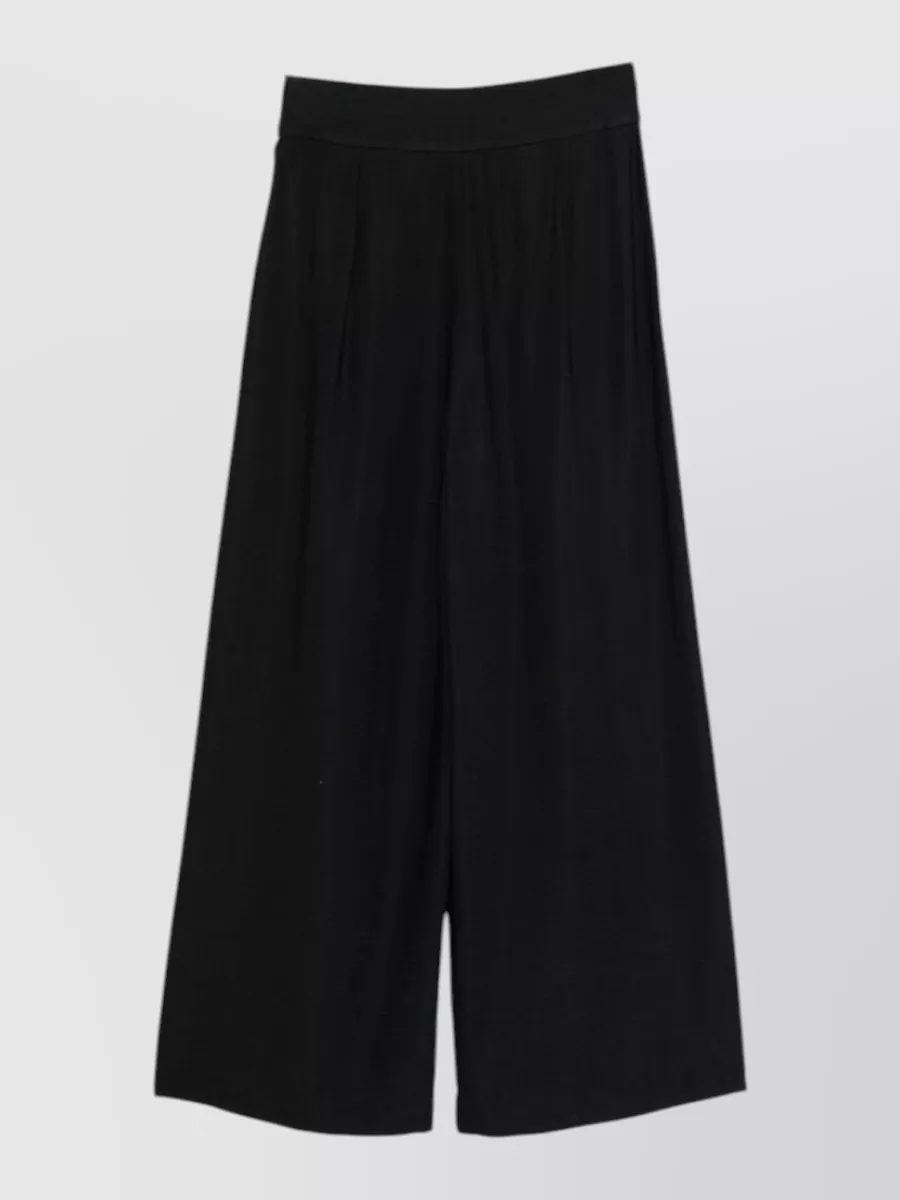 Emporio Armani textured wide-leg pleated trousers