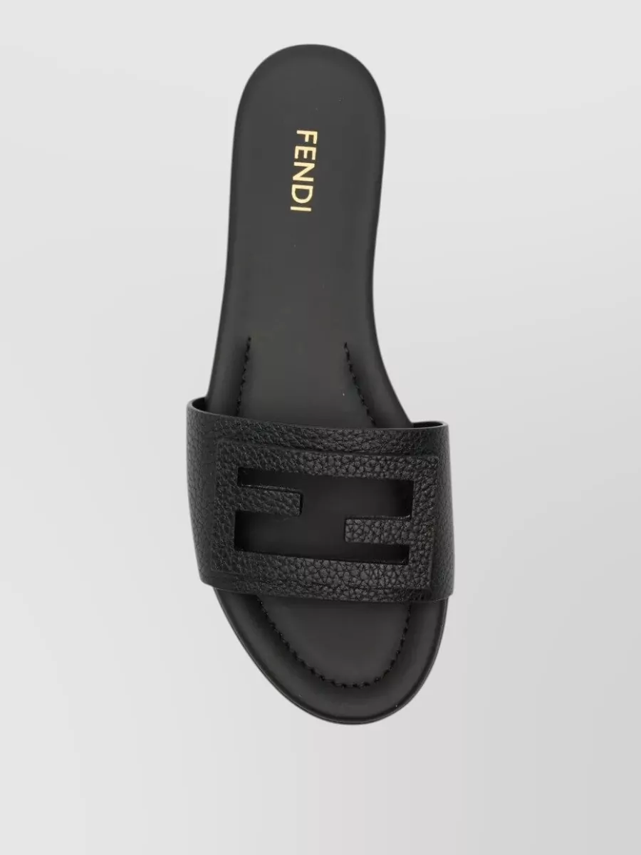 Fendi Leather Baguette Slides