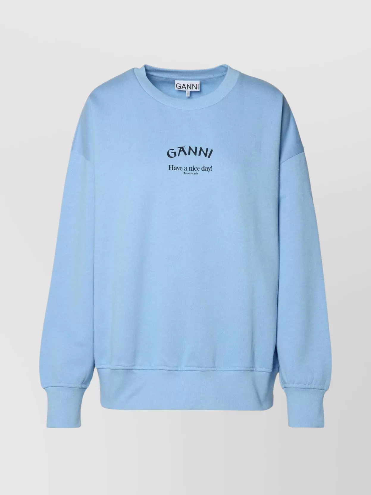 Shop Ganni Organic Cotton Sweatshirt Crew Neck