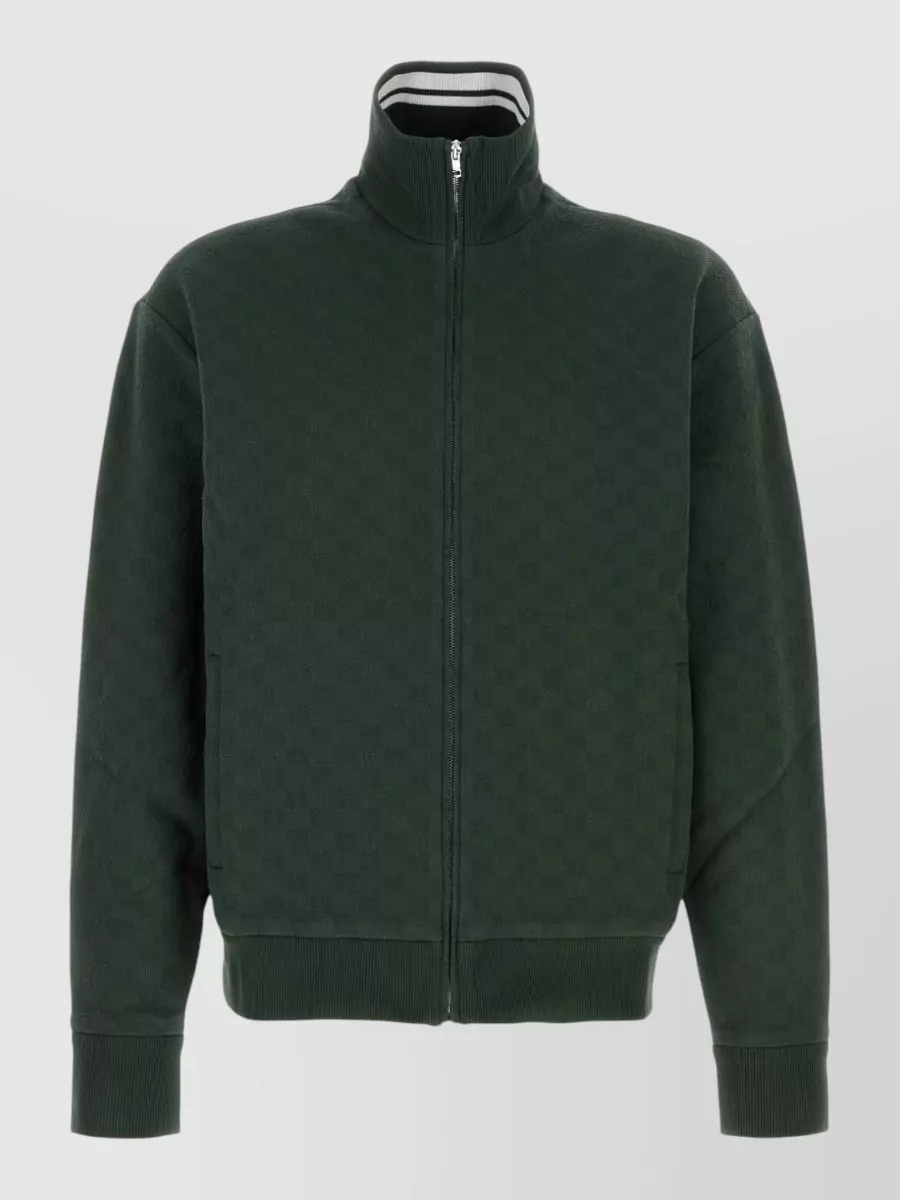 Gucci technical jersey gg embossed zip bomber jacket