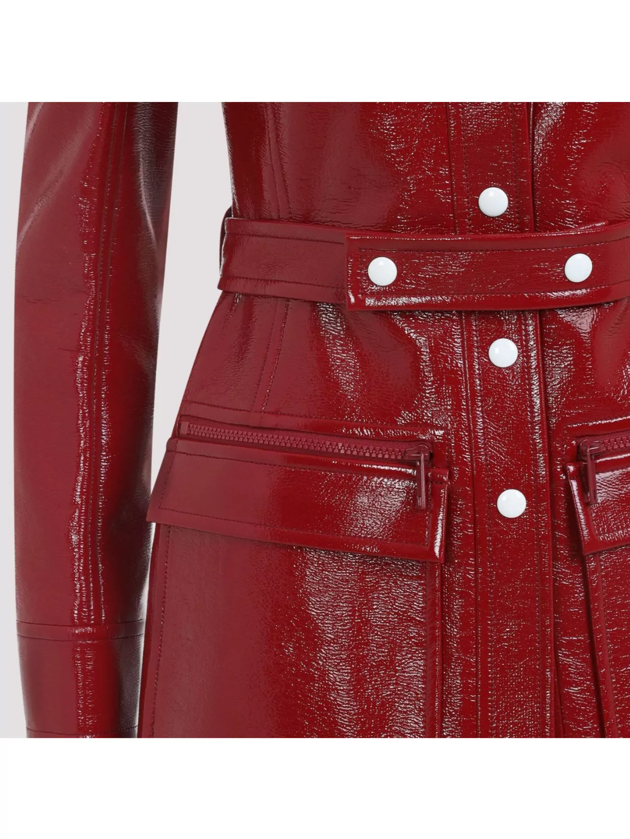 Shop Courrèges Tonal Belt Belted Trench Coat