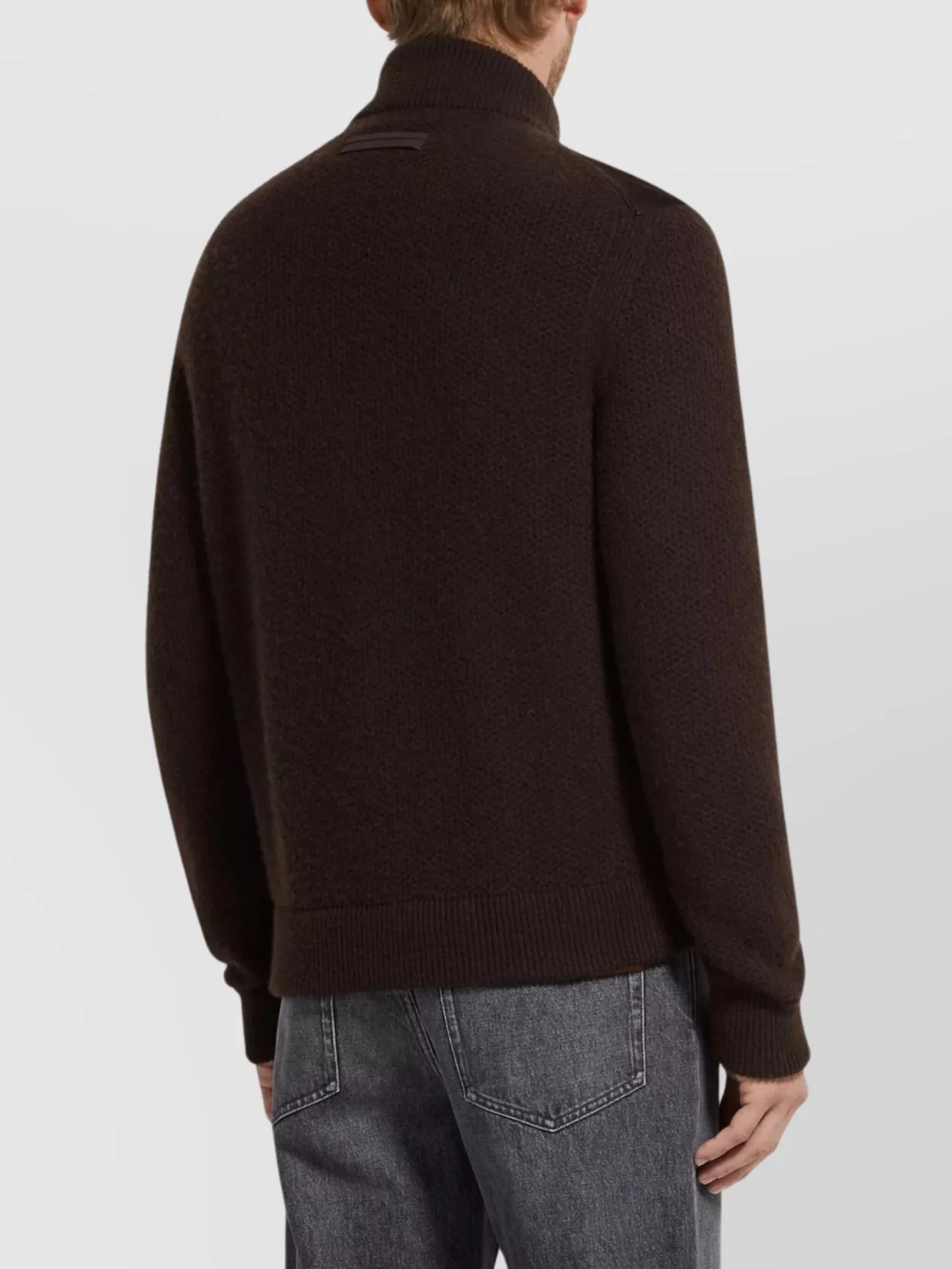 Zegna Jacket With High Collar And Ribbed Cuffs