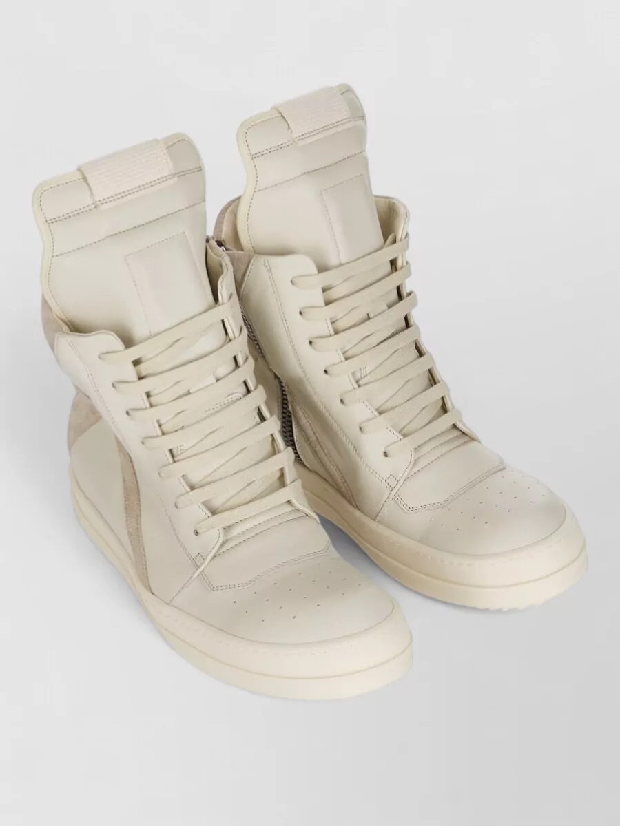 Rick Owens Leather High-Top Sneakers