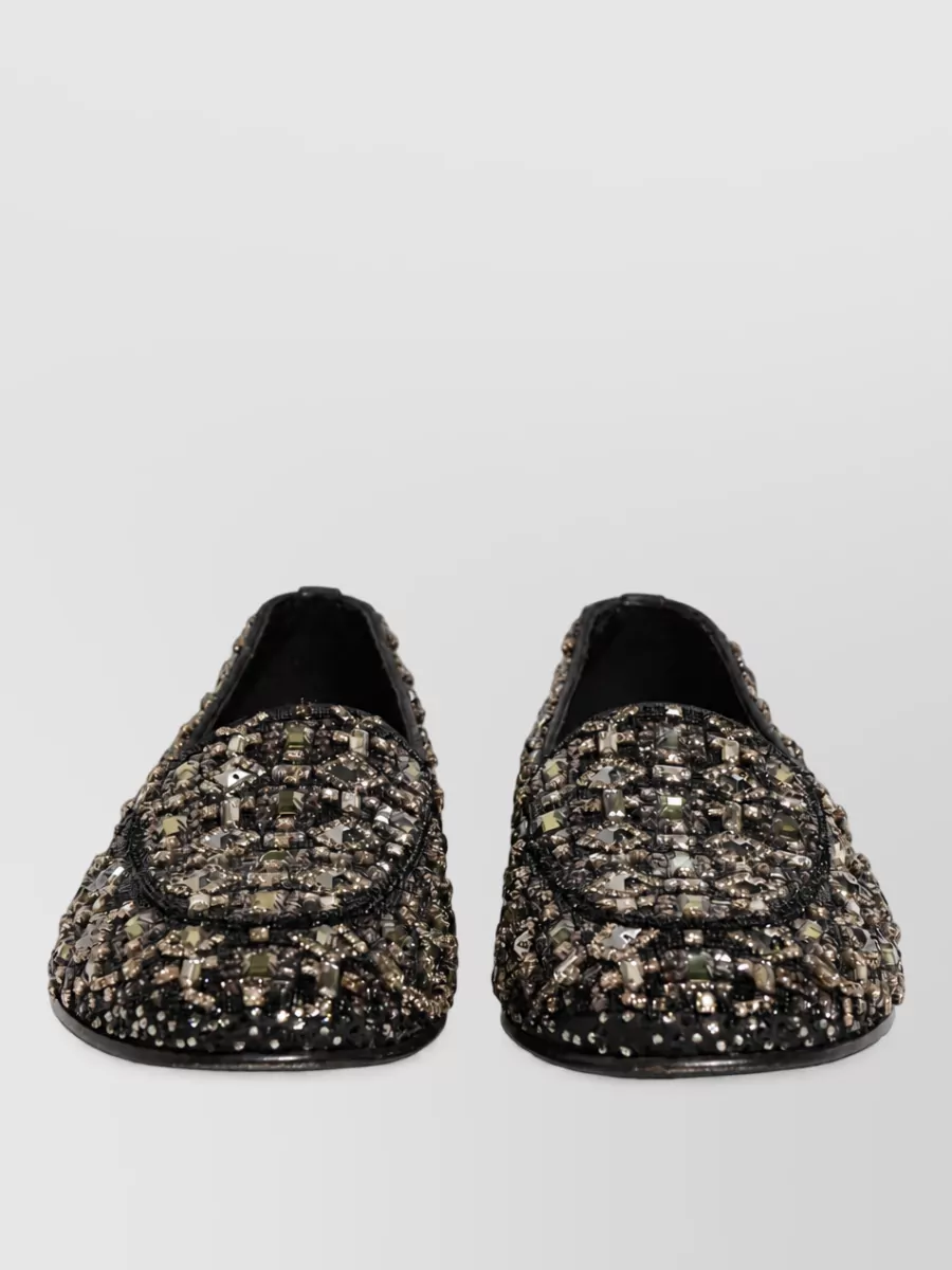 Dolce&Gabbana crystal embellished leather loafers