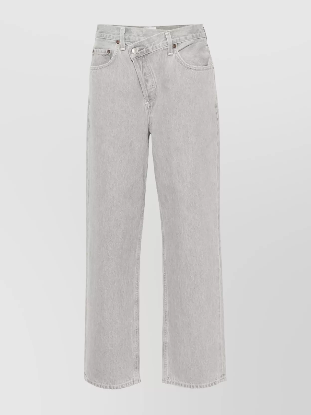 Agolde Denim Trousers With Belt Loops In White