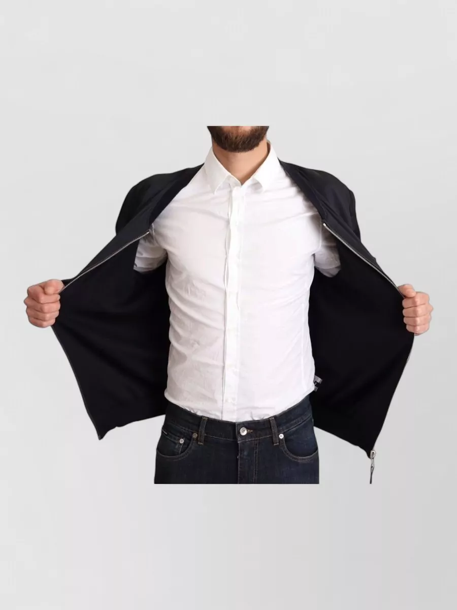 Dolce&Gabbana Silk Leather Bomber Jacket