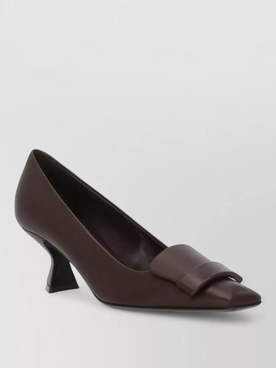 Sergio Rossi leather square-toe high-heel pumps