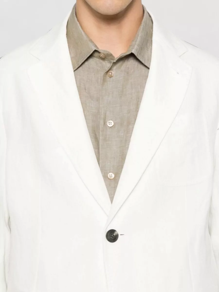Emporio Armani Linen Single-Breasted Suit Jacket