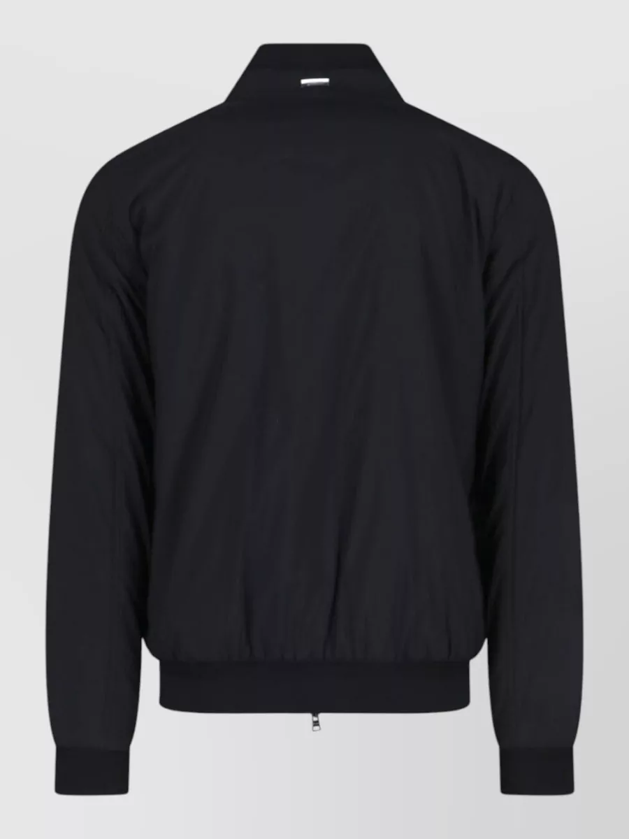 Herno Jacket High Collar Side Zip Pockets In Black