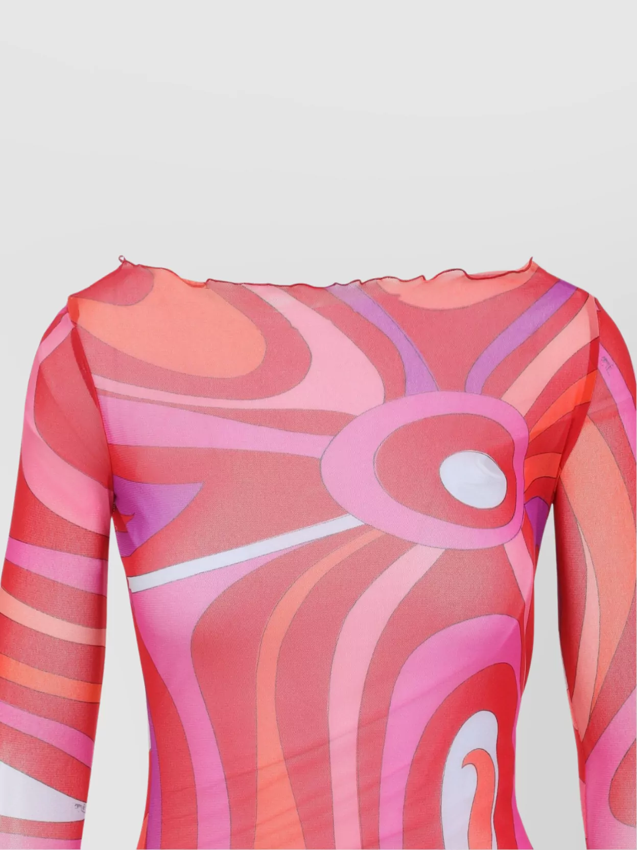 Pucci Geometric Design Boat Neck Sheer Dress