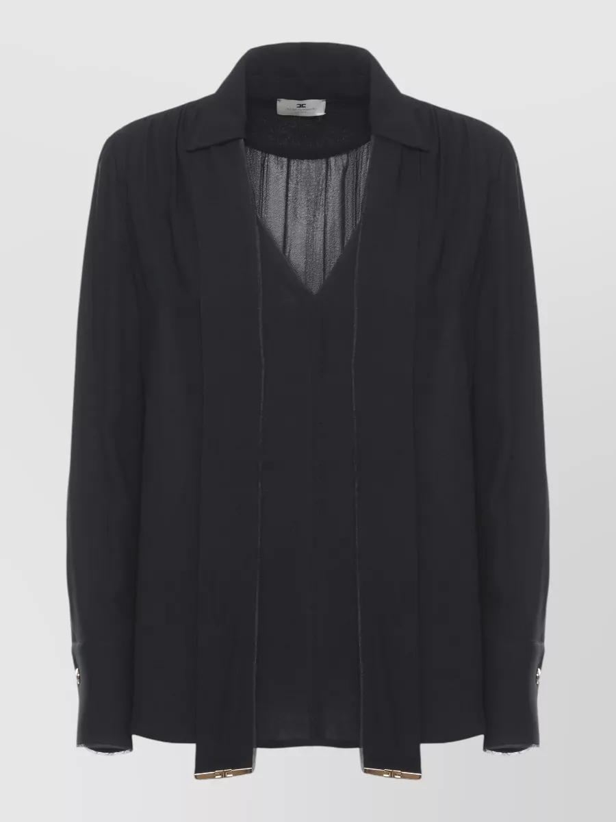 Elisabetta Franchi long-sleeve v-neck blouse