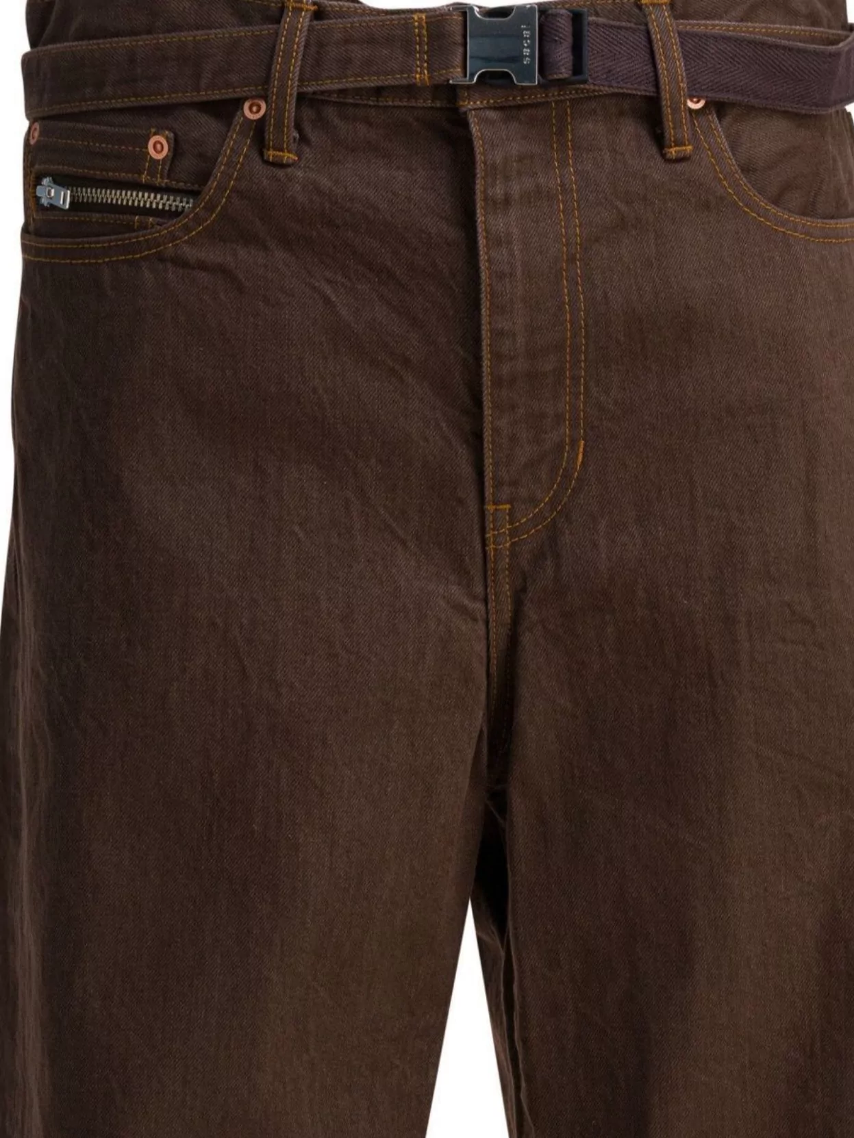 Sacai Relaxed Denim Trousers With Belt Loops And Zip Pocket