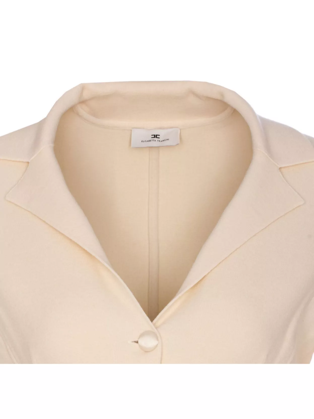 Elisabetta Franchi Fabric-stitch Wool Blazer Blazers White In Pink