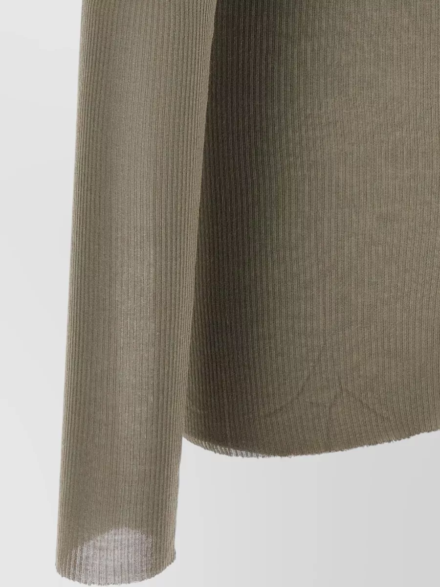 Rick Owens Silk Ribbed Long-Sleeve T-Shirt