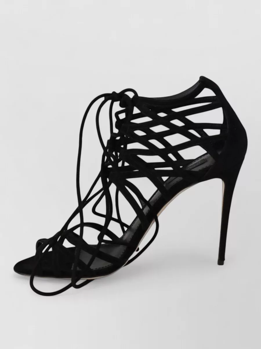 Dolce&Gabbana suede cutout lace-up pumps