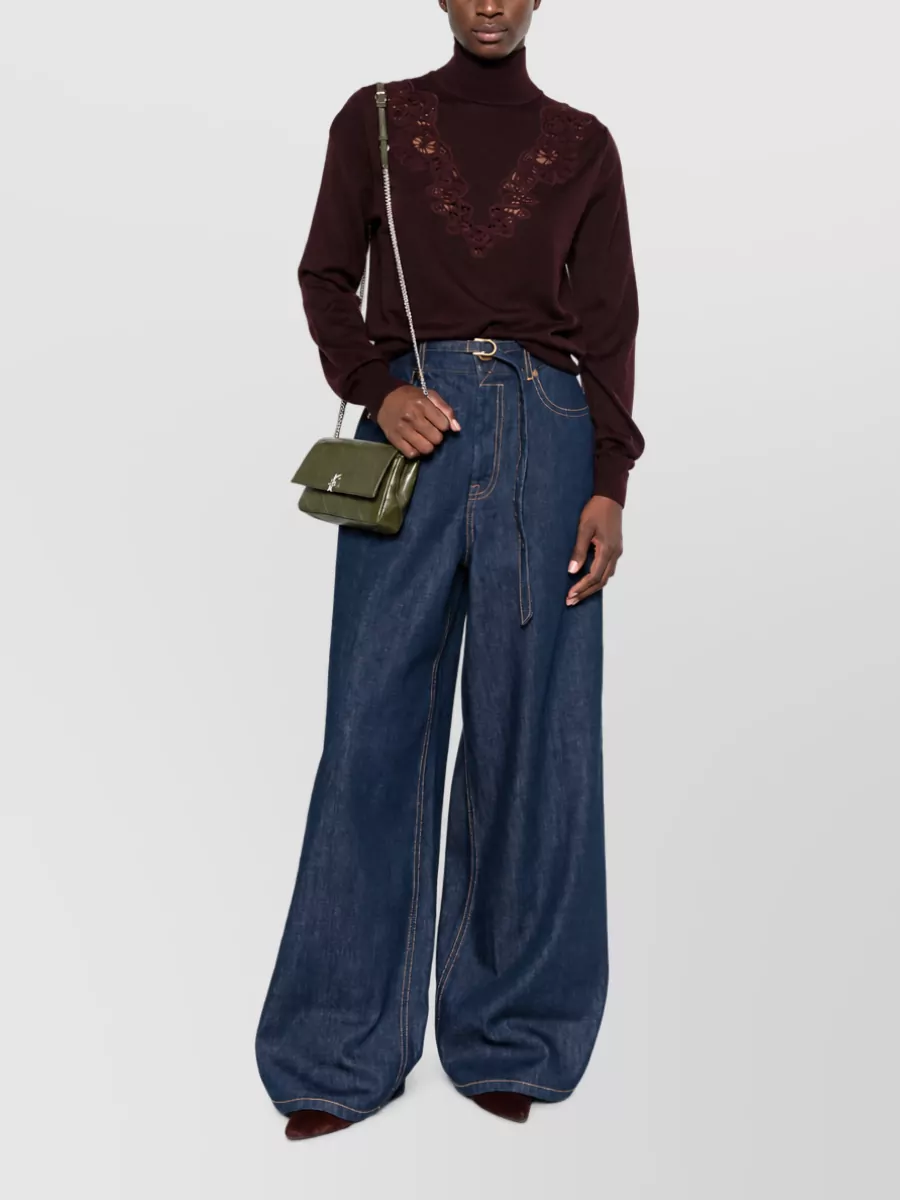 Zimmermann Wool Ribbed Mock-Neck Sweater