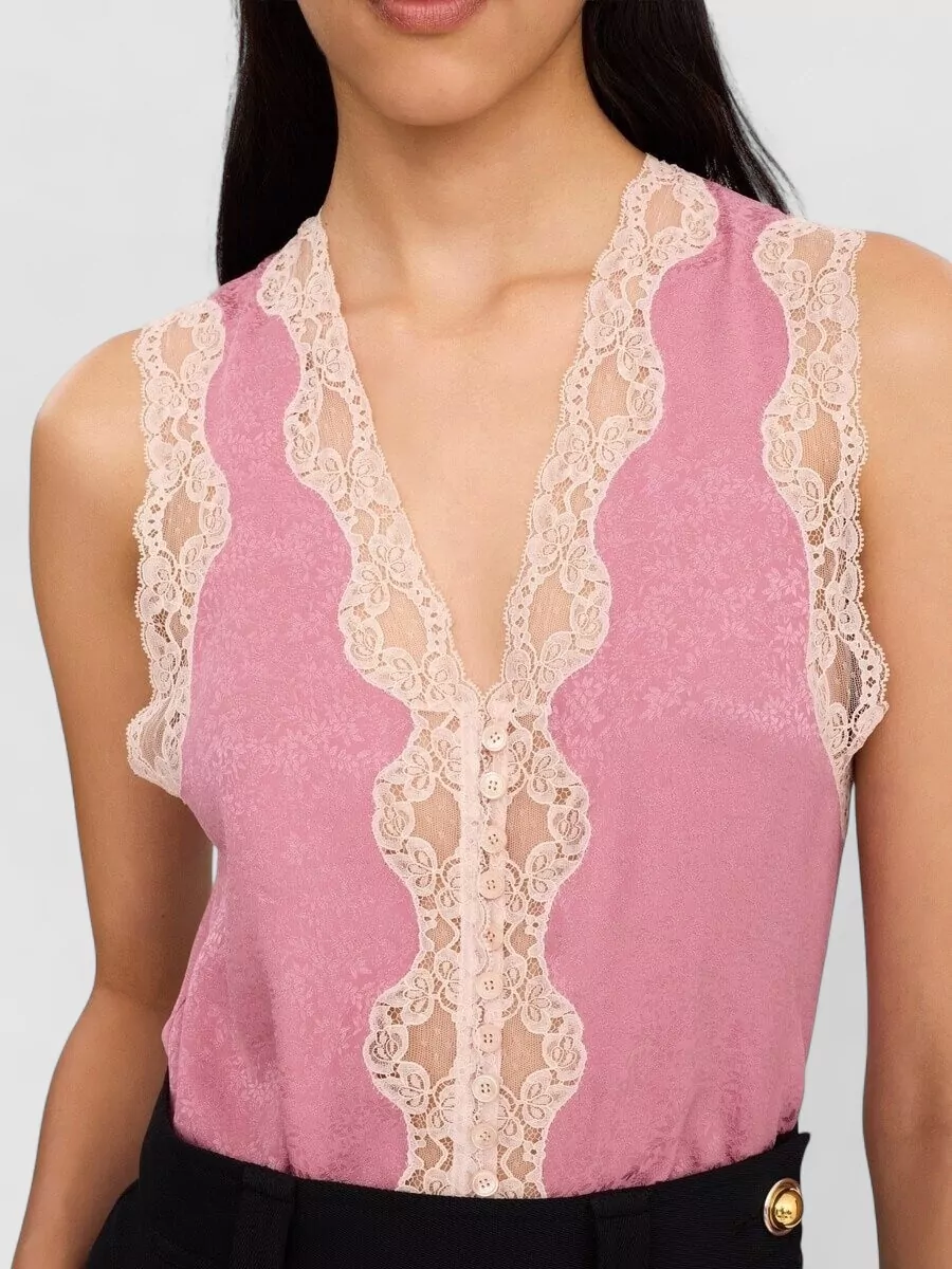 Chloé Silk Sleeveless Peplum Blouse
