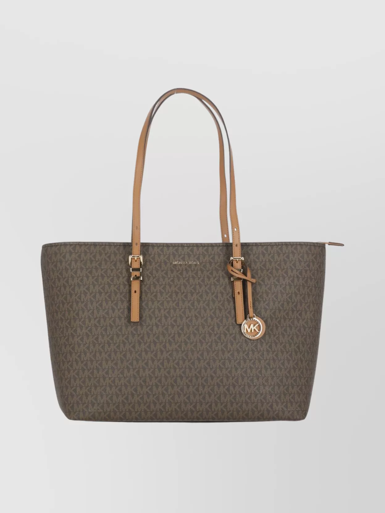 Michael Michael Kors Adjustable Strap Monogram Shoulder Bag In Brown