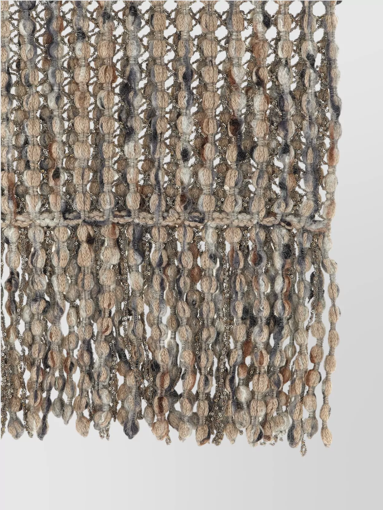 Brunello Cucinelli Textured Knit Scarf Fringed Ends