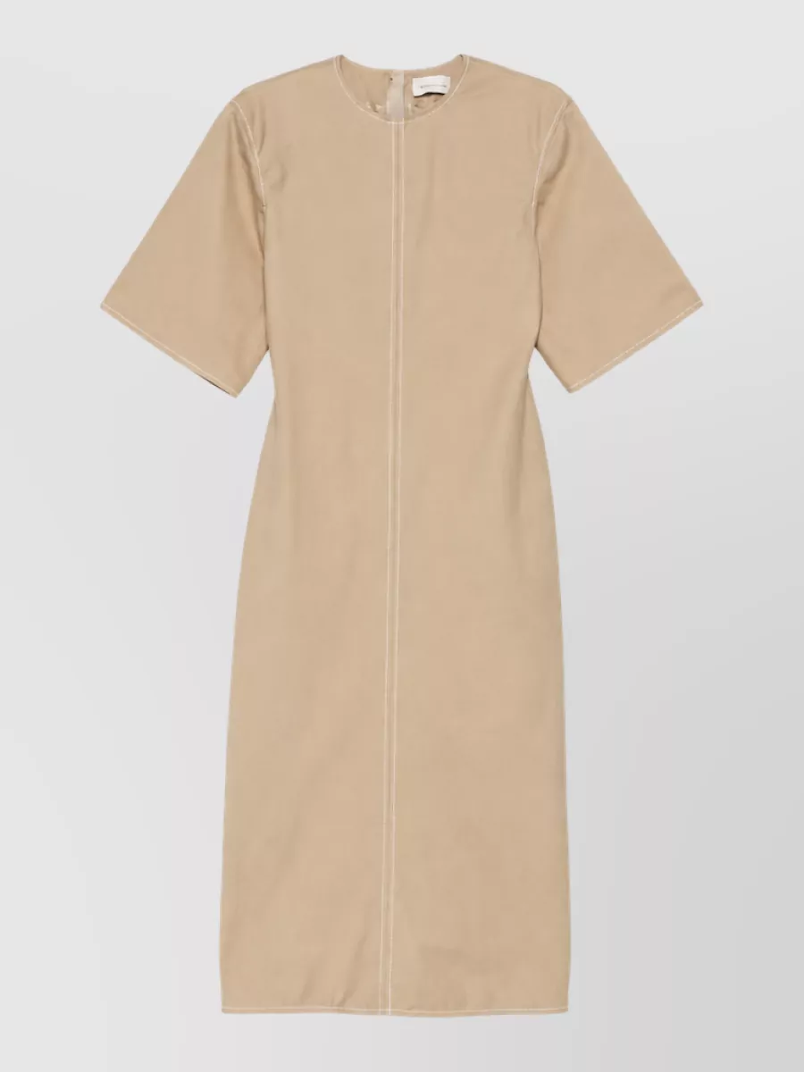 Ami Paris cotton long fitted midi dress