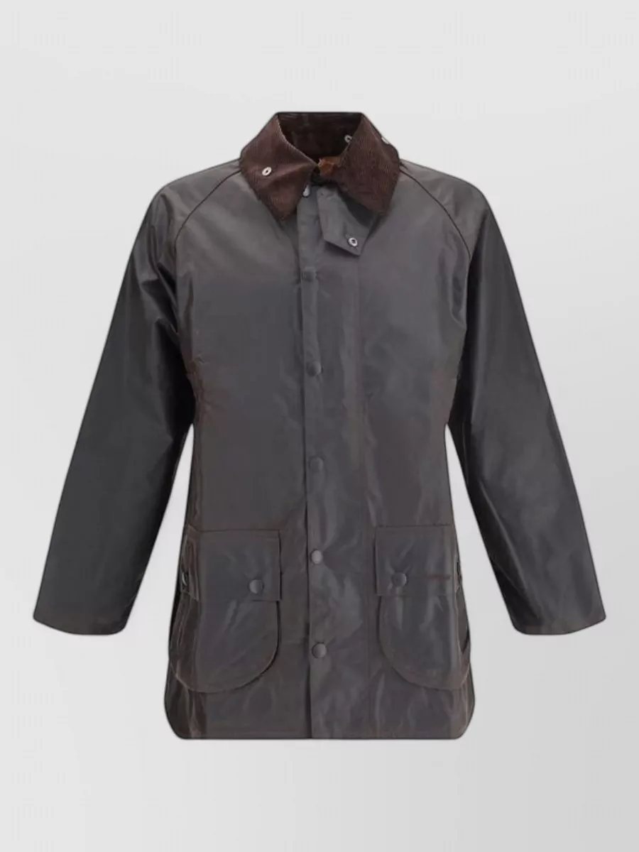 Barbour waxed cotton single breasted coat