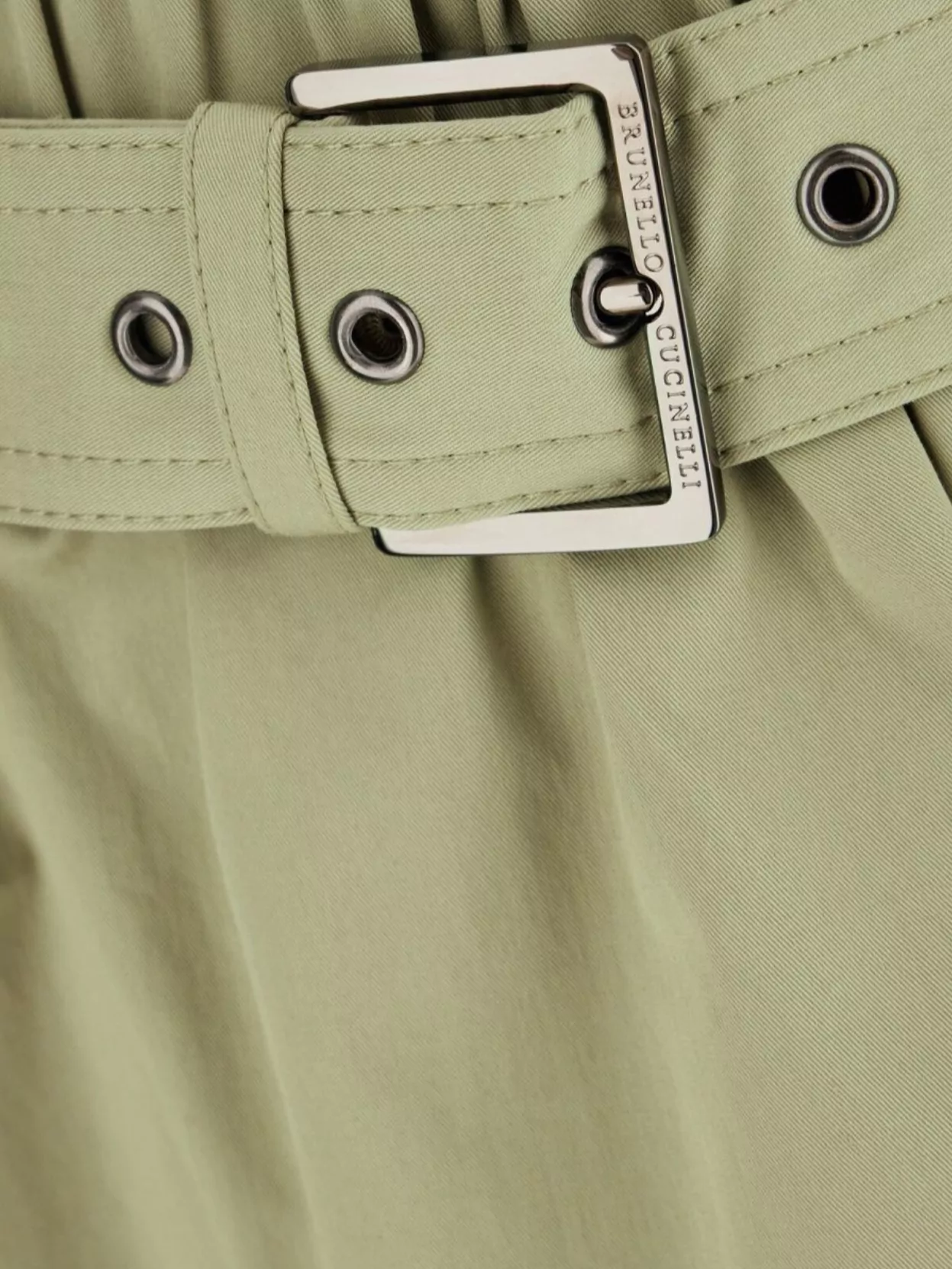 Brunello Cucinelli Waist Belted Pleated Midi Length Skirt